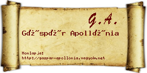 Gáspár Apollónia névjegykártya